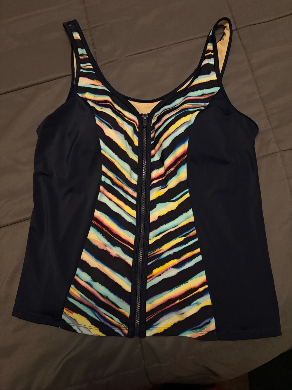 Dark Navy Tankini from Swimsuits for All Front Zip size 18 like new worn once